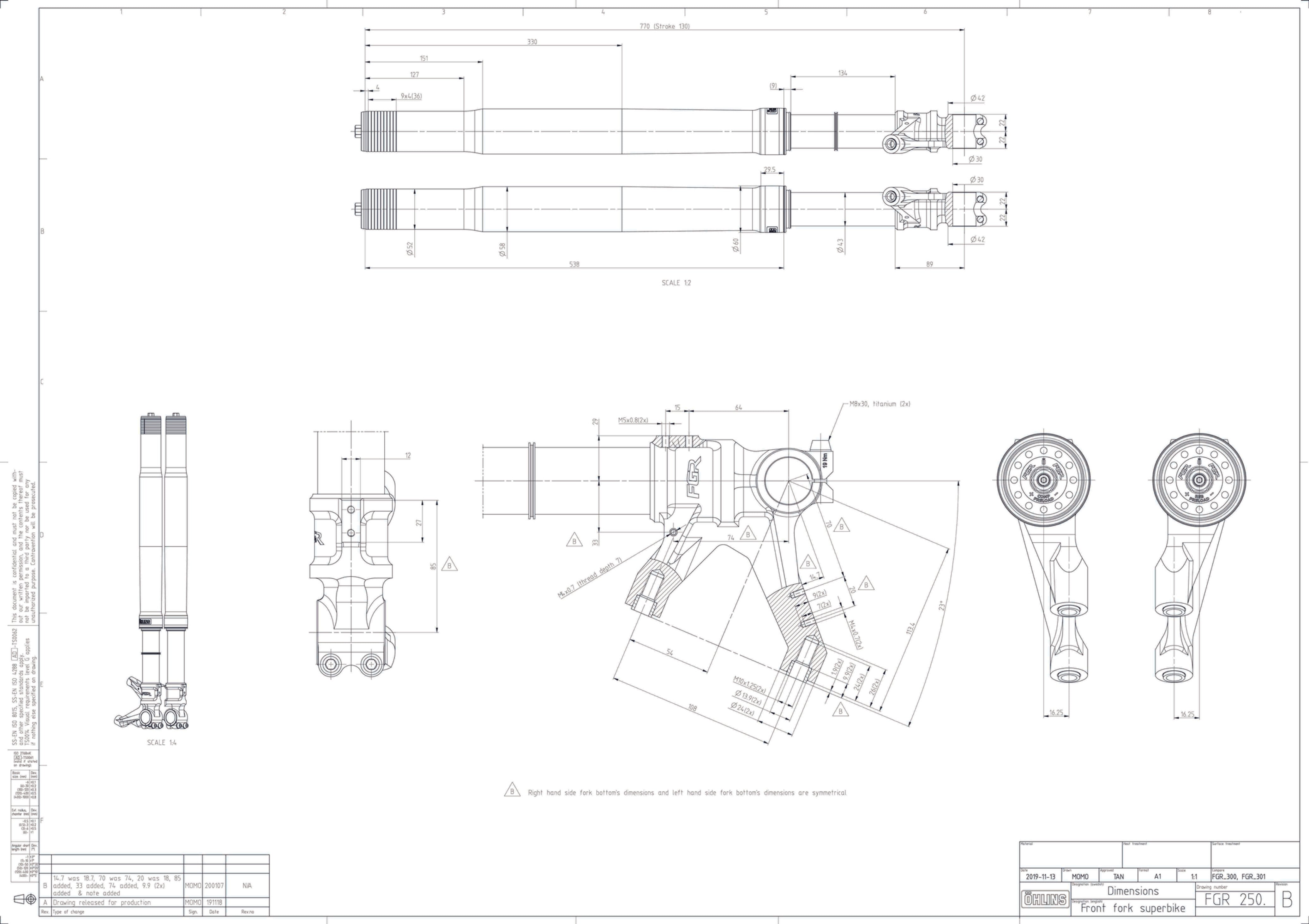 Öhlins FGR 250 Racing vilica USD Telegabel Rennsport Ducati Panigale V4/S (25-26) FGR 256 