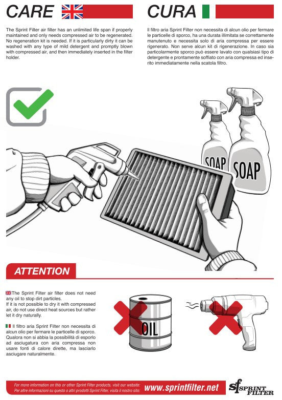 Sprint Filter F1-85-SBK zračni filtar za Honda CBR 1000 RR-R SC82 (20-26) R177S F1-85-SBK 