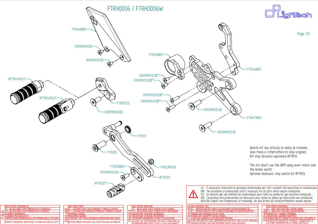 Sustav ispuha LighTech Honda CBR 1000 RR (08-19) FTRHO006/W 