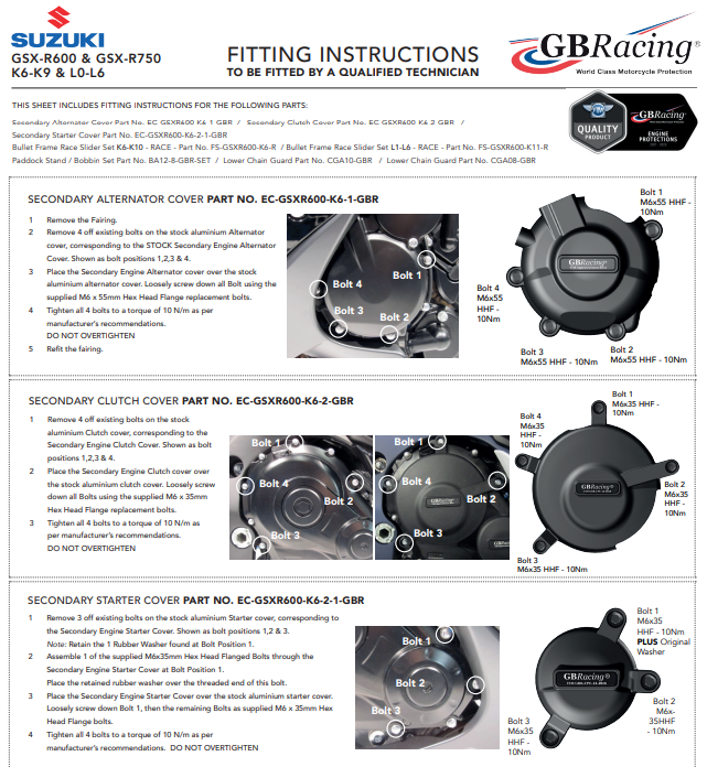 Kompletna zaštita motora GBRacing za Suzuki GSX-R 600/750 (06-17) 