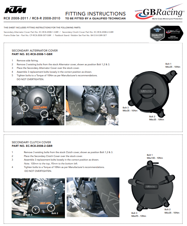 Zaštitna obloga za alternator GBRacing KTM RC8/R 1190 (08-11) 
