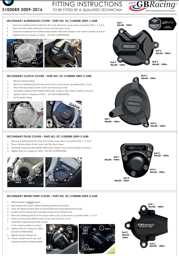 Zaštitna kapa za vodenu pumpu GBRacing BMW S1000RR (19-26) 
