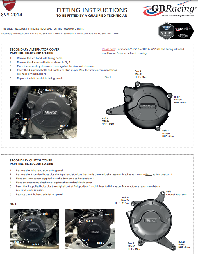 Kompletna zaštita motora GBRacing za Ducati Panigale 899 (13-16) 